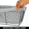 image:imagemDesign Medium Metal Farmhouse Home Storage Organizer Basket  Chicken Wire Design Fabric Liner for Kitchen Bathroom Living Room Pantry Cupboard Shelves Countertop 4 Pack  BlackGray