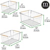 image:imagemDesign Metal Farmhouse Wire Organizer Storage Bin Basket with Handle  Rustic Container Organizers for Cabinet Shelves Counter Bathroom or Kitchen Pantry  Set of 3  Chrome