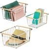 image:imagemDesign Metal Farmhouse Wire Organizer Storage Bin Basket with Handle  Rustic Container Organizers for Cabinet Shelves Counter Bathroom or Kitchen Pantry  Set of 3  Chrome