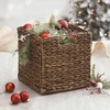 image:imagemDesign Natural Woven Hyacinth Cube Organizer Basket with Handles Storage for Bathroom Laundry Room Shelf or Nursery  Perfect for Cubby Storage Units  Hold Blankets and Books  3 Pack Brown Wash