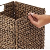 image:imagemDesign Natural Woven Hyacinth Cube Organizer Basket with Handles Storage for Bathroom Laundry Room Shelf or Nursery  Perfect for Cubby Storage Units  Hold Blankets and Books  3 Pack Brown Wash