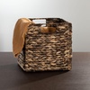 image:imagemDesign Natural Woven Hyacinth Cube Organizer Basket with Handles Storage for Bathroom Laundry Room Shelf or Nursery  Perfect for Cubby Storage Units  Hold Blankets and Books  3 Pack Brown Wash