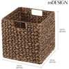 image:imagemDesign Natural Woven Hyacinth Cube Organizer Basket with Handles Storage for Bathroom Laundry Room Shelf or Nursery  Perfect for Cubby Storage Units  Hold Blankets and Books  3 Pack Brown Wash