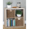 image:imagemDesign Natural Woven Hyacinth Cube Organizer Basket with Handles Storage for Bathroom Laundry Room Shelf or Nursery  Perfect for Cubby Storage Units  Hold Blankets and Books  3 Pack Brown Wash