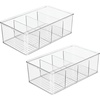 image:imagemDesign Plastic Divided Bin Storage Containers  Perfect for Fridge Cabinet Pantry and Home Organization  Clear  Refrigerator Organizers  Ligne Collection  2 Pack ClearClear