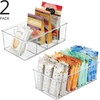 image:imagemDesign Plastic Divided Bin Storage Containers  Perfect for Fridge Cabinet Pantry and Home Organization  Clear  Refrigerator Organizers  Ligne Collection  2 Pack ClearClear