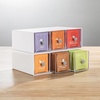 image:imagemDesign Plastic Kitchen Pantry Stackable Storage Organizer Container Station with 3 Drawers for Cabinet Countertop Holds Coffee Tea Sugar Packets Creamers  Lumiere Collection  WhiteClear
