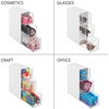 image:imagemDesign Plastic Kitchen Pantry Stackable Storage Organizer Container Station with 3 Drawers for Cabinet Countertop Holds Coffee Tea Sugar Packets Creamers  Lumiere Collection  WhiteClear