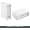 image:imagemDesign Plastic Kitchen Pantry Stackable Storage Organizer Container Station with 3 Drawers for Cabinet Countertop Holds Coffee Tea Sugar Packets Creamers  Lumiere Collection  WhiteClear