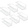 image:imagemDesign Plastic Stackable Small Organizing Bin Kitchen Pantry Cabinet Refrigerator Freezer Food Organization Storage Bins with Handles Drawer Container Organizer Ligne Collection 6 Pack  Clear10 x 4 x 3
