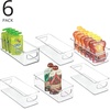 image:imagemDesign Plastic Stackable Small Organizing Bin Kitchen Pantry Cabinet Refrigerator Freezer Food Organization Storage Bins with Handles Drawer Container Organizer Ligne Collection 6 Pack  Clear10 x 4 x 3