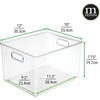 image:imagemDesign Plastic Storage Organizer Container Bin for Kitchen Organization in Pantry Cabinet Countertop Fridge Refrigerator and Freezer  Hold Food Drink or Snacks Ligne Collection Clear