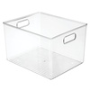 image:imagemDesign Plastic Storage Organizer Container Bin for Kitchen Organization in Pantry Cabinet Countertop Fridge Refrigerator and Freezer  Hold Food Drink or Snacks Ligne Collection Clear