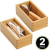 image:imagemDesign Set of 2 Kitchen Drawer Inserts  Modular Drawer Box for Kitchen Accessories and More  Bamboo Drawer Organiser  Light Brown17 8 x 8 9 x 6 0 cm