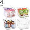 image:imagemDesign Set of 4 Storage Trays Open Top Kitchen Tray for Food Storage Made of Plastic Ideal in The Kitchen Cupboards or as Fridge Boxes 254 cm x 254 cm x 197 cm Clear254 x 254 x 197 cm