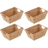 image:imagemDesign Set of 4 Wicker Storage Baskets with Handles  Storage Baskets for The Bedroom Living Room Bathroom or Hallway  Wicker Baskets for Household Items  Natural