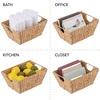 image:imagemDesign Set of 4 Wicker Storage Baskets with Handles  Storage Baskets for The Bedroom Living Room Bathroom or Hallway  Wicker Baskets for Household Items  Natural
