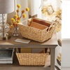 image:imagemDesign Set of 4 Wicker Storage Baskets with Handles  Storage Baskets for The Bedroom Living Room Bathroom or Hallway  Wicker Baskets for Household Items  Natural