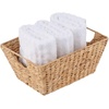image:imagemDesign Set of 4 Wicker Storage Baskets with Handles  Storage Baskets for The Bedroom Living Room Bathroom or Hallway  Wicker Baskets for Household Items  Natural