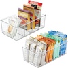 image:imagemDesign Plastic Divided Bin Storage Containers  Perfect for Fridge Cabinet Pantry and Home Organization  Clear  Refrigerator Organizers  Ligne Collection  2 Pack ClearClear
