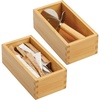 image:imagemDesign Set of 2 Kitchen Drawer Inserts  Modular Drawer Box for Kitchen Accessories and More  Bamboo Drawer Organiser  Light Brown17 8 x 8 9 x 6 0 cm