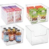 image:imagemDesign Set of 4 Storage Trays Open Top Kitchen Tray for Food Storage Made of Plastic Ideal in The Kitchen Cupboards or as Fridge Boxes 254 cm x 254 cm x 197 cm Clear254 x 254 x 197 cm
