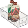 image:imagemDesign Stackable Plastic Food Storage Bin with Handles for Kitchen Pantry Cabinet Refrigerator Freezer  Organizer for Fruit Yogurt Squeeze Pouches  BPA Free 10 Long  Clear10 x 4 x 3