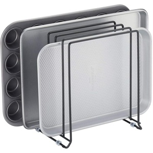 image:imagemDesign 5 Slot Pot and Pan Rack  Metal Wire Rack for Cabinets Pantries or Kitchen Surfaces  Freestanding Pan Stand for Pans Pots Lids and Crockery  SilverBlack