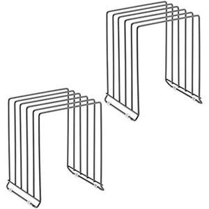 image:imagemDesign 5 Slot Pot and Pan Rack  Metal Wire Rack for Cabinets Pantries or Kitchen Surfaces  Freestanding Pan Stand for Pans Pots Lids and Crockery  SilverGraphite Gray