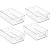 image:imagemDesign Small Plastic Storage Organizer Container Bin Closet Organization for Hallway Bedroom Linen Coat Entryway  Holds Clothing Blankets Accessories Toys  Ligne Collection 4 Pack Clear10 x 6 x 3 Pack of 4