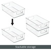 image:imagemDesign Small Plastic Storage Organizer Container Bin Closet Organization for Hallway Bedroom Linen Coat Entryway  Holds Clothing Blankets Accessories Toys  Ligne Collection 4 Pack Clear10 x 6 x 3 Pack of 4