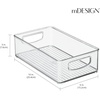 image:imagemDesign Small Plastic Storage Organizer Container Bin Closet Organization for Hallway Bedroom Linen Coat Entryway  Holds Clothing Blankets Accessories Toys  Ligne Collection 4 Pack Clear10 x 6 x 3 Pack of 4