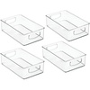 image:imagemDesign Small Plastic Storage Organizer Container Bin Closet Organization for Hallway Bedroom Linen Coat Entryway  Holds Clothing Blankets Accessories Toys  Ligne Collection 4 Pack Clear10 x 6 x 3 Pack of 4