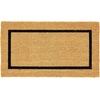 image:imagemDesign Rectangular Coir and Rubber Entryway Doormat with Natural Fibers for Indoor or Outdoor Use  Neutral Design  Stripe Border  Minimalistic NaturalBlackNatural Border