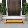 image:imagemDesign Rectangular Coir and Rubber Entryway Doormat with Natural Fibers for Indoor or Outdoor Use  Neutral Design  Stripe Border  Minimalistic NaturalBlackNatural Border