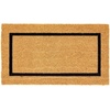 image:imagemDesign Rectangular Coir and Rubber Entryway Doormat with Natural Fibers for Indoor or Outdoor Use  Neutral Design  Stripe Border  Minimalistic NaturalBlackNatural Border