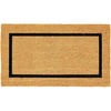 image:imagemDesign Rectangular Coir and Rubber Entryway Doormat with Natural Fibers for Indoor or Outdoor Use  Neutral Design  Stripe Border  Minimalistic NaturalBlackNatural Border