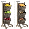 image:imagemDesign Water Hyacinth 3Tiered Storage Baskets Floor Stand with Market Basket Storage Bins  Vertical Standing Rack for Living Room Laundry Bedroom Bathroom Office Organization  BlackBlack Wash