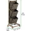 image:imagemDesign Water Hyacinth 3Tiered Storage Baskets Floor Stand with Market Basket Storage Bins  Vertical Standing Rack for Living Room Laundry Bedroom Bathroom Office Organization  BlackBlack Wash