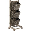 image:imagemDesign Water Hyacinth 3Tiered Storage Baskets Floor Stand with Market Basket Storage Bins  Vertical Standing Rack for Living Room Laundry Bedroom Bathroom Office Organization  BlackBlack Wash