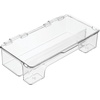 image:imagemDesign Plastic Toothbrush Holder Storage Organizer Bin for Bathroom Vanity Cabinet Closet Drawer  Holds Electric Toothbrush Toothpaste Dental Floss Teeth Whitening Strips  Hinged Lid  Clear