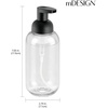 image:imagemDesign Round Plastic Refillable Foaming Soap Dispenser Pump Bottle for Bathroom Vanity Countertop  VintageInspired Compact Container Design  Twain Collection  2 Pack  ClearChromeClearMatte Black