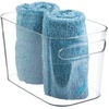 image:imagemDesign Deep Plastic Bathroom Bin with Handles  Storage Organizer for Vanity Countertop  Hold Soap Body Wash Shampoo Lotion Conditioner Hand Towels  10 Long Aura Collection 2 Pack Clear