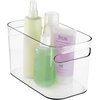 image:imagemDesign Deep Plastic Bathroom Bin with Handles  Storage Organizer for Vanity Countertop  Hold Soap Body Wash Shampoo Lotion Conditioner Hand Towels  10 Long Aura Collection 2 Pack Clear