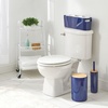 image:imagemDesign Large Plastic Storage Bin with Handles for Bathroom Cupboard Cabinet Under Sink or Counter Holds Toilet Paper Hair Tools Makeup Accessories 16 Long Aura Collection 8 Pack Navy Blue