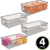 image:imagemDesign Metal Bathroom Storage Organizer Basket Bin  Farmhouse Wire Grid Design  for Cabinets Shelves Closets Vanity Countertops Bedrooms Under Sinks  Large 4 Pack  Bronze