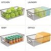 image:imagemDesign Metal Bathroom Storage Organizer Basket Bin  Farmhouse Wire Grid Design  for Cabinets Shelves Closets Vanity Countertops Bedrooms Under Sinks  Large 4 Pack  Bronze