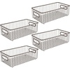 image:imagemDesign Metal Bathroom Storage Organizer Basket Bin  Farmhouse Wire Grid Design  for Cabinets Shelves Closets Vanity Countertops Bedrooms Under Sinks  Large 4 Pack  Bronze