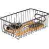 image:imagemDesign Metal Bathroom Storage Organizer Basket Bin  Modern Wire Grid Design  for Organization in Cabinets Shelves Closets on Countertops Bedroom Under Sink  Small 4 Pack  Graphite Gray