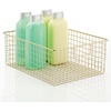 image:imagemDesign Metal Wire Bathroom Storage Basket Organizer with Handles  Organize MasterGuest Bathrooms Linen Hallway or Entryway Closets Bedroom Laundry Room Concerto Collection 4 Pack Soft Brass